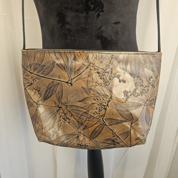 Vintage C.L. Whiting Leaf Leather Tooled Purse 90's Handbag One of a Kind USA - Picture 1 of 10